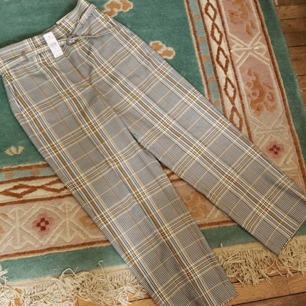 Nwt Ann Taylor high rise belted plaid trouser pant - Picture 6 of 6